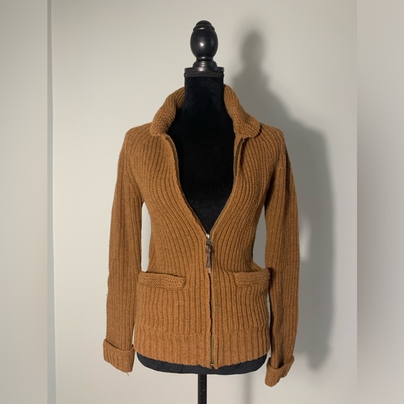 TNA 100% Lambswool Zip Up Cardigan Sweater Women’s Small - Picture 2 of 8